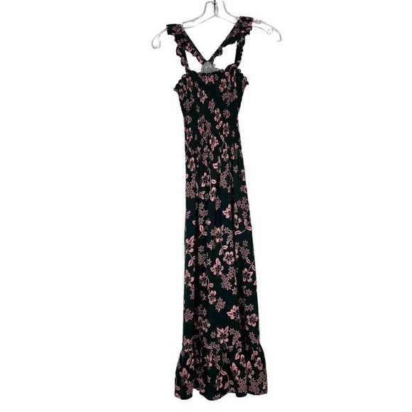 Scotch and Soda Maxi Dress Floral Aloha Hula Green Hawaiian Long - Picture 2 of 12
